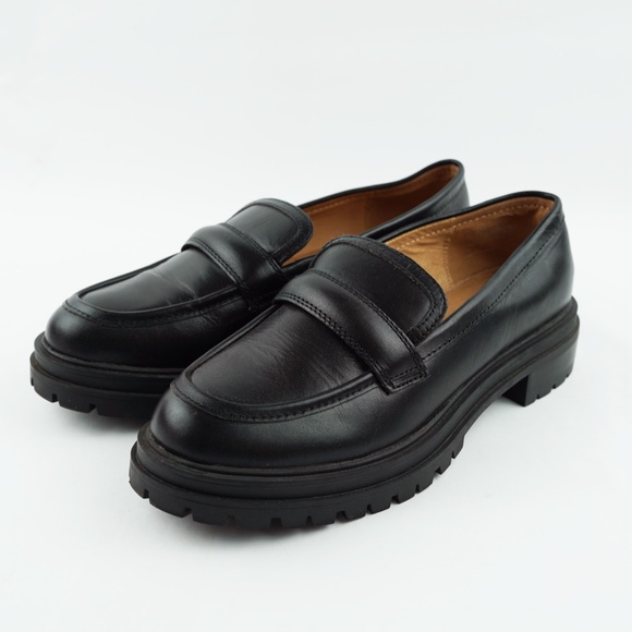 MADEWELL Size 7.5 The Bradley Lugsole Loafer in Leather True Black $158 - Picture 5 of 7